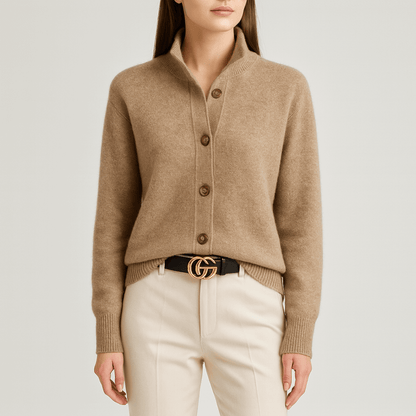 Nordori | Blød cardigan med halvhøj hals