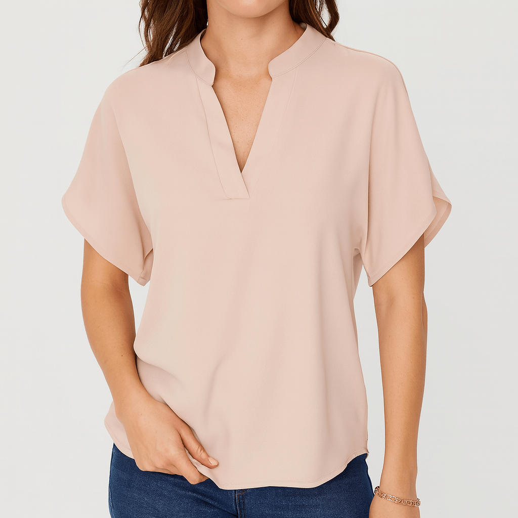 Nordori | V-hals bluse med flydende silhuet