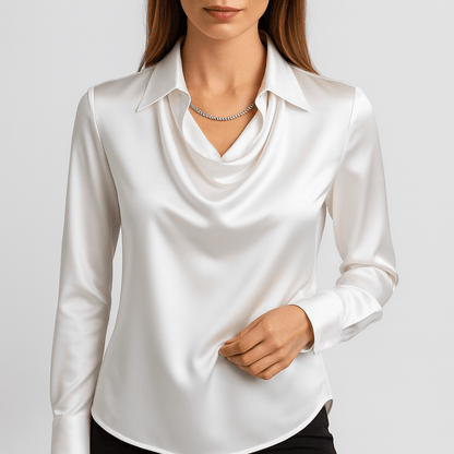 Nordori | Elegant draperet satinbluse