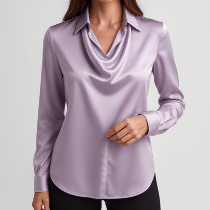 Nordori | Elegant draperet satinbluse