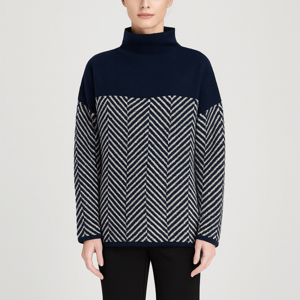 Nordori | Patchwork-trøje med rullekrave