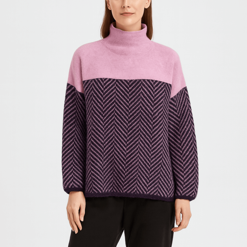 Nordori | Patchwork-trøje med rullekrave