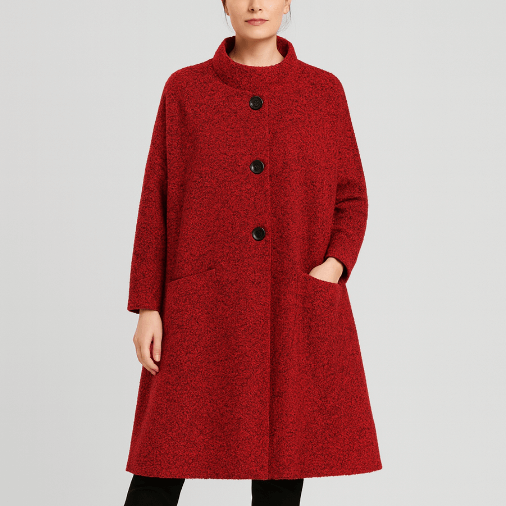 Nordori | Høj hals uldfrakke med lommer