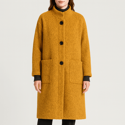 Nordori | Høj hals uldfrakke med lommer