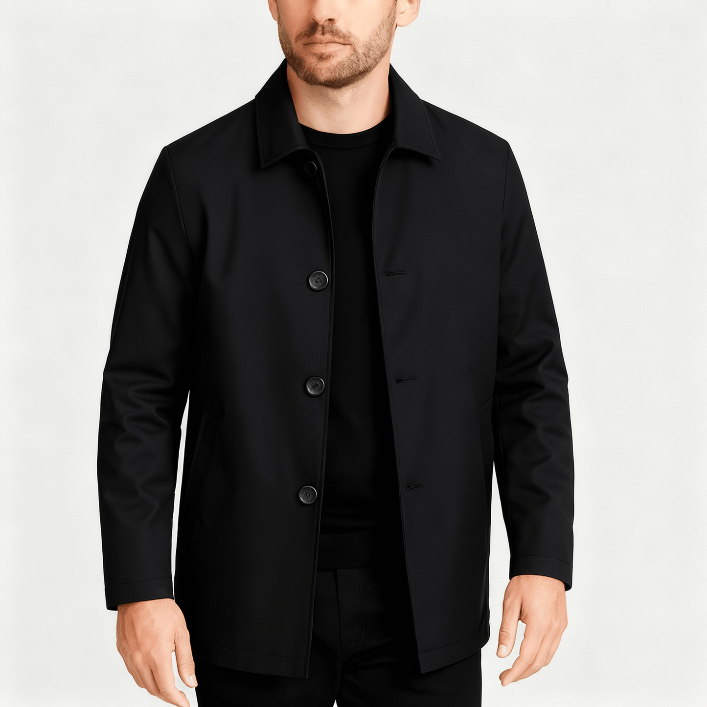 Nordori | Klassisk kort frakke med knapper, skræddersyet snit
