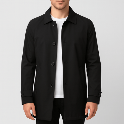 Nordori | Klassisk kort frakke med knapper, skræddersyet snit