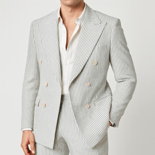 Nordori | Dobbeltradet jakkesæt i åndbar bomulds-seersucker