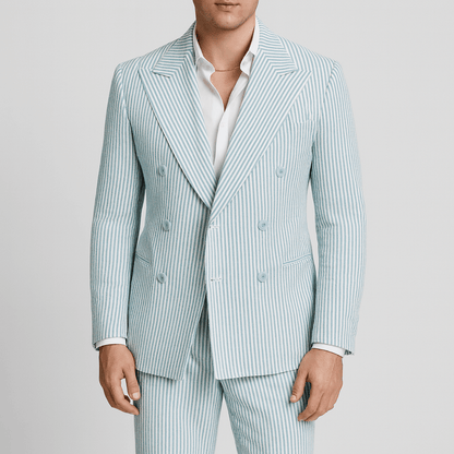 Nordori | Dobbeltradet jakkesæt i åndbar bomulds-seersucker