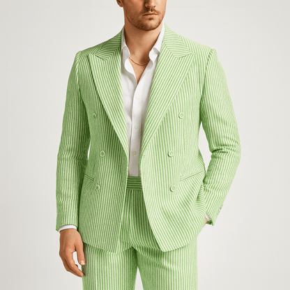 Nordori | Dobbeltradet jakkesæt i åndbar bomulds-seersucker