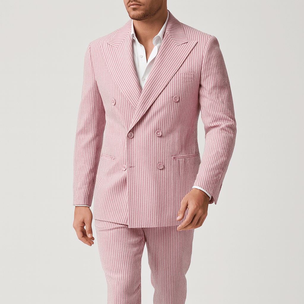 Nordori | Dobbeltradet jakkesæt i åndbar bomulds-seersucker