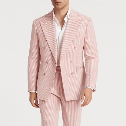 Nordori | Dobbeltradet jakkesæt i åndbar bomulds-seersucker