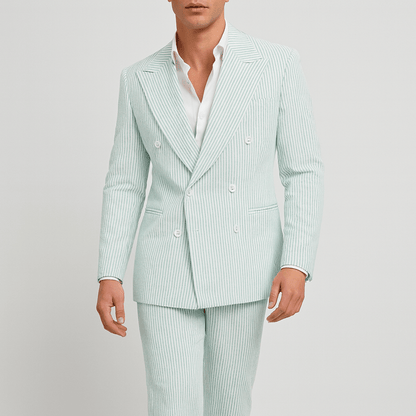 Nordori | Dobbeltradet jakkesæt i åndbar bomulds-seersucker