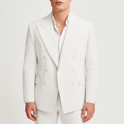 Nordori | Dobbeltradet jakkesæt i åndbar bomulds-seersucker