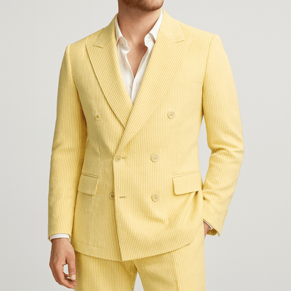 Nordori | Dobbeltradet jakkesæt i åndbar bomulds-seersucker